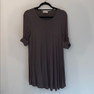 Brown Altar’d State Dress with button cuff sleeves